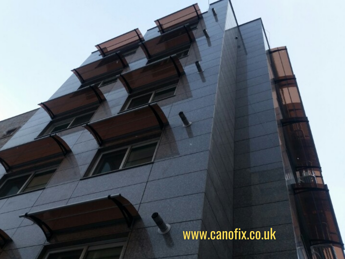 CANOFIX canopies installed throughout the building changed the exterio ...