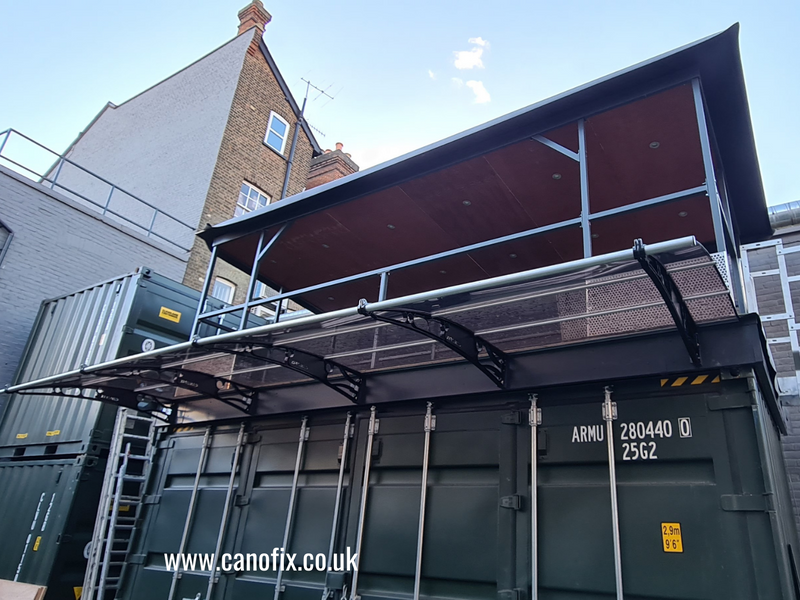 CANOFIX Door Canopy Installed On A Shipping Container!
