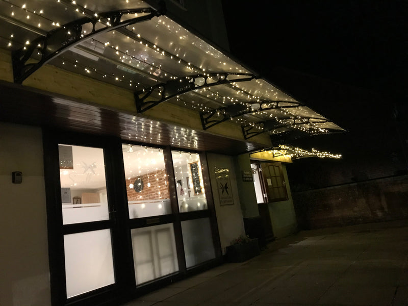 Christmas Lights On CANOFIX Door Canopy