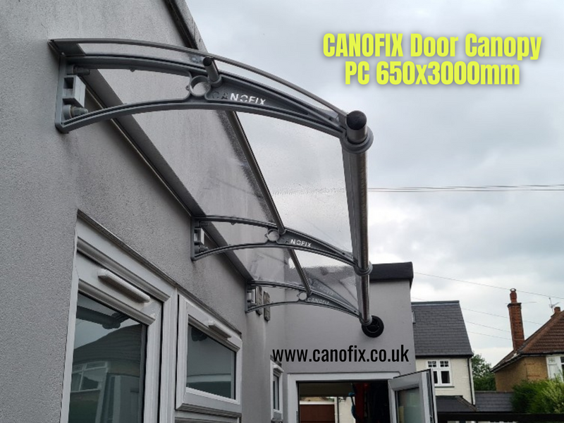 CANOFIX Door Canopy: 650mm projection by 3000mm width