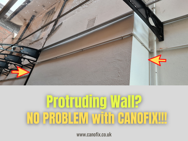 Can't you install a canopy because of the protruding wall?