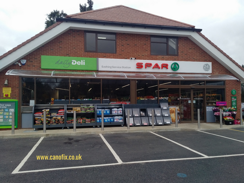 One Single Sheet Canopy Covers Entire Shop