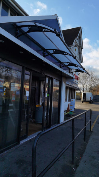 Enhance Your Shop Entrance with Our Exceptional Polycarbonate Cantilever Canopies