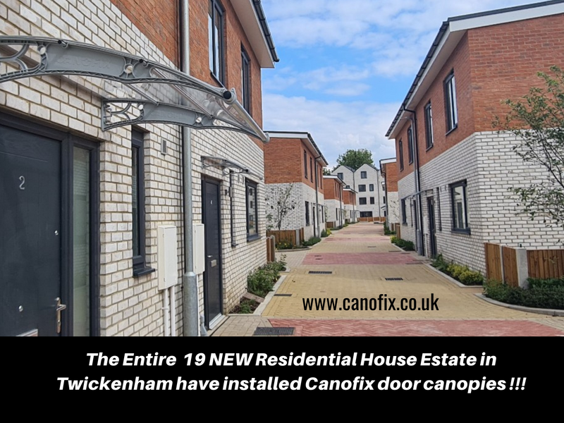 The Entire 19 new residential house estate installed Canofix Door Canopies