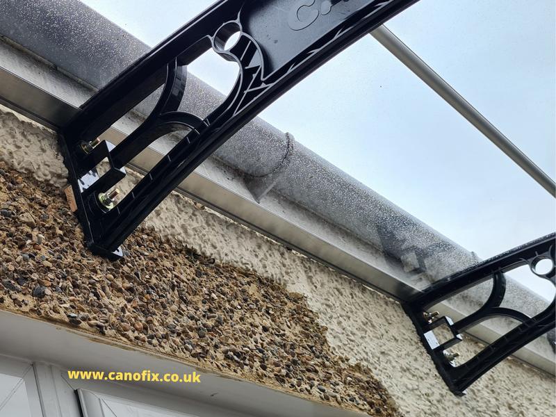 How To Install A Canopy On Uneven Pebble-Dash Wall Nicely?