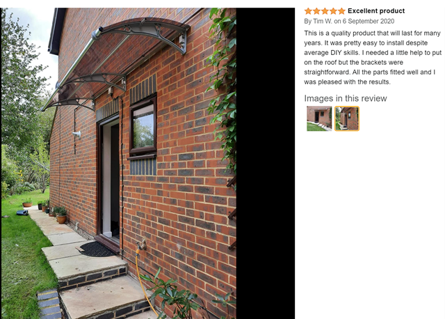Again!, A Customer's 5 Star Review on the CANOFIX Door Canopy!
